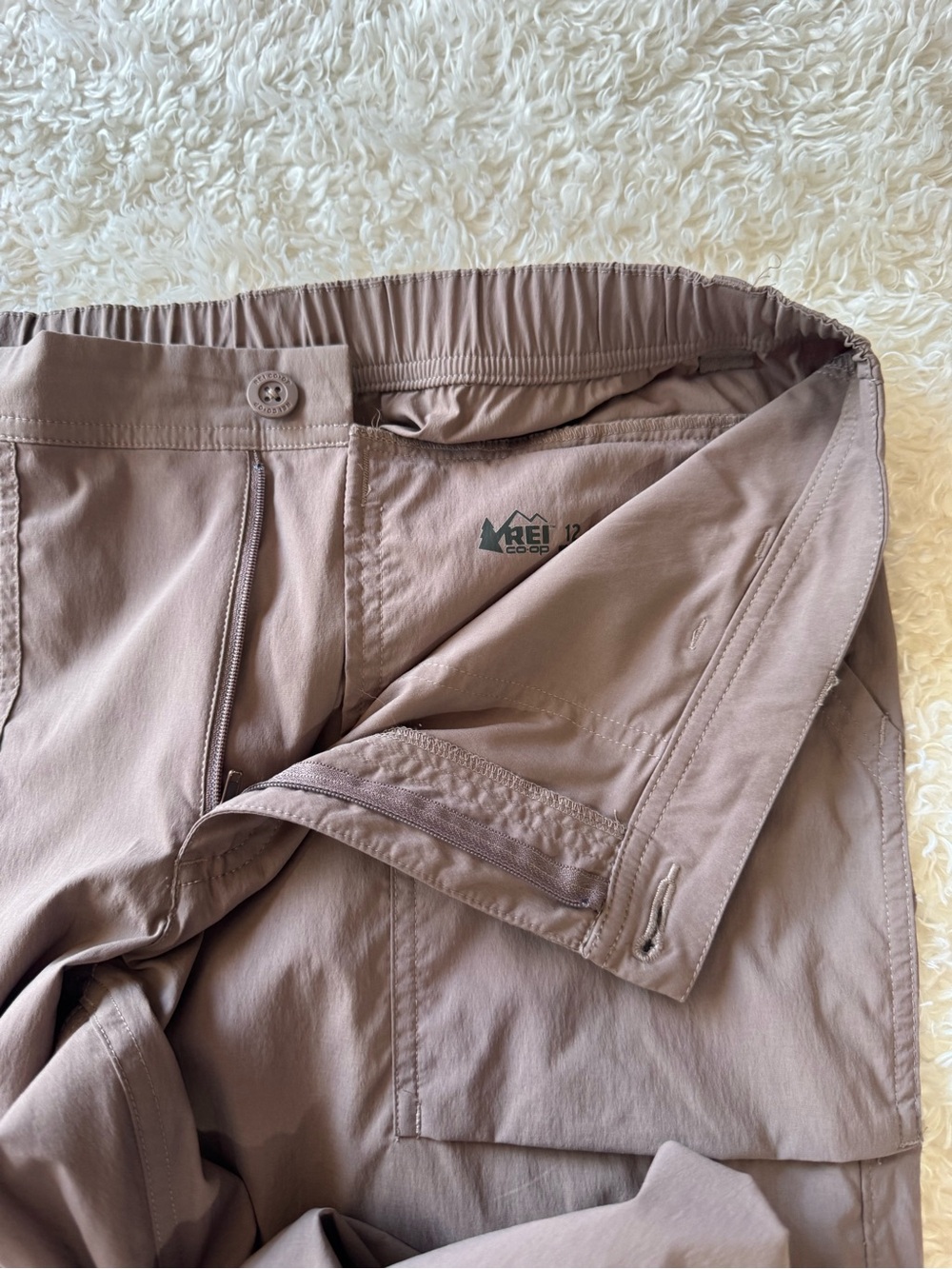 REI Co-op Savanna Trails Pants Brown Hiking Outdoor Nylon Lightweight Size 12 - Picture 11 of 13